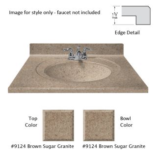 US Marble Designer 31 in W x 22 in D Brown Sugar Cultured Marble Integral Single Sink Bathroom Vanity Top