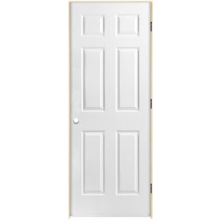 ReliaBilt 6 Panel Hollow Core Textured Molded Composite Left Hand Interior Single Prehung Door (Common 80 in x 30 in; Actual 81.75 in x 31.75 in)