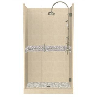 American Bath Factory Java 86 in H x 42 in W x 54 in L Medium with Accent Fiberglass and Plastic Wall Alcove Shower Kit