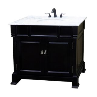 Bellaterra Home 42 in x 22.5 in Espresso Undermount Single Sink Bathroom Vanity with Natural Marble Top