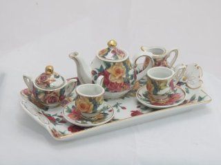 Antique Miniature Fine China Tea Set  Rose Pattern  Perfect Sized for 18" American Girl Dolls. Toys & Games