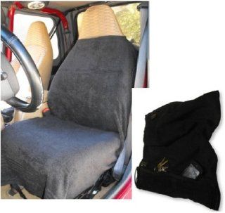 SAVE WHEN YOU BUY BOTH Workout Combo Includes Car/Truck Seat Towel Cover + Gym Sweat Towel With Zipper Pockets Both are Black Automotive