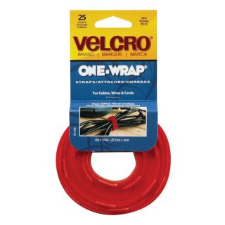 VELCRO One Wrap Straps 8 in x 1/4 in Red