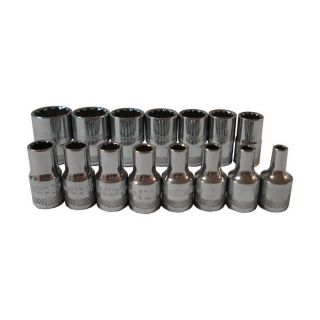 Industro Total Number Of Pieces Piece Standard (Sae) and Metric Combination 1/4 Drive 4. Depth Socket Set