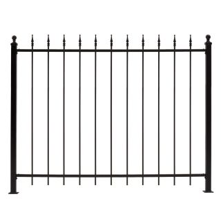 Gilpin Black Steel Fence Panel (Common 60 in x 72 in; Actual 58 in x 72 in)