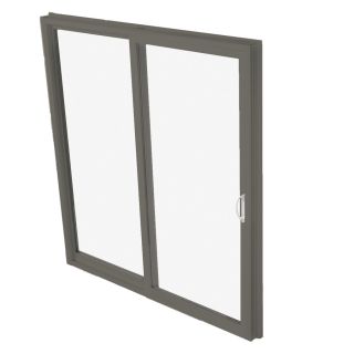 BetterBilt 570 Series 59.5 in Clear Glass Aluminum Sliding Patio Door with Screen
