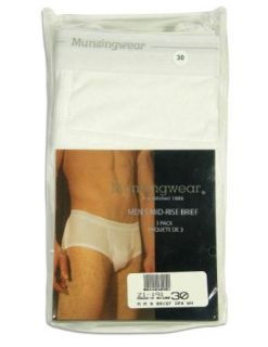 Munsingwear   Mens 3 Pack Mid Rise Brief, White 21191 at  Mens Clothing store
