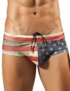 Clever Flag Swimsuit Brief Red at  Mens Clothing store