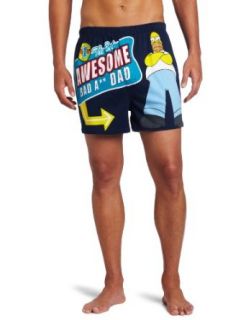 Briefly Stated Men's Simpsons Bad Ass Dad Boxer Short, Multi, Small Clothing