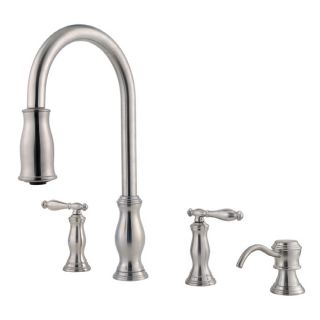Pfister Hanover Stainless Steel 2 Handle Pull Down Kitchen Faucet