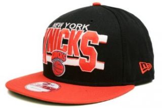 NBA New Era New York Knicks Black Orange Word Stripe 9FIFTY Snapback Adjustable Hat  Sports Fan Baseball Caps  Sports & Outdoors