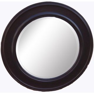 allen + roth 31 in x 31 in Espresso Round Framed Wall Mirror