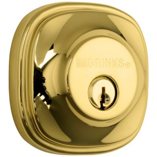 Brinks Home Security Push Pull Rotate Polished Brass Residential Single Cylinder Deadbolt