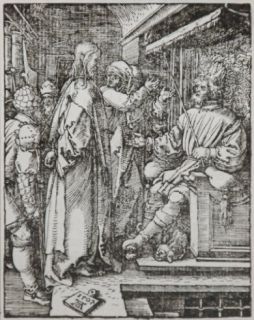 Art Christ Before Herod from the Small Passion  Woodcut  Albrecht Durer