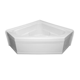 Laurel Mountain Inland 59 in L x 59 in W x 22 in H 2 Person White Acrylic Corner Skirted Whirlpool Tub and Air Bath
