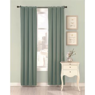 Ultimate Luxury Silk Allure 84 in L Solid Soft Green Rod Pocket Curtain Panel