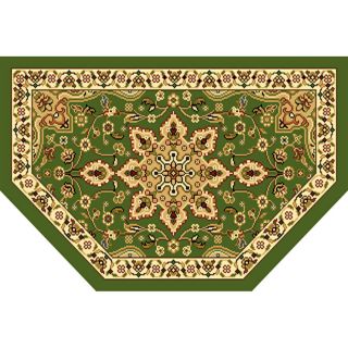 Home Dynamix Grand Royalty 23 5/8 in x 39 3/8 in Semicircle Green Transitional Accent Rug