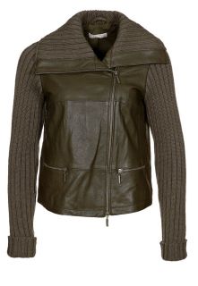 Stefanel   Leather Jacket   olive