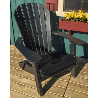 Phat Tommy Black Recycled Plastic Adirondack Chair
