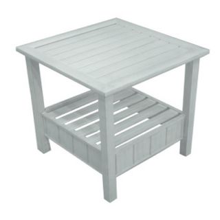 Garden Treasures Chapel Cove 22 in x 22 in Ivory Extruded Aluminum Square Patio Side Table