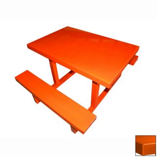 Ofab Orange Cast Aluminum Rectangle Picnic Table
