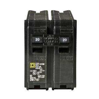 Square D Homeline 20 Amp Double Pole Circuit Breaker