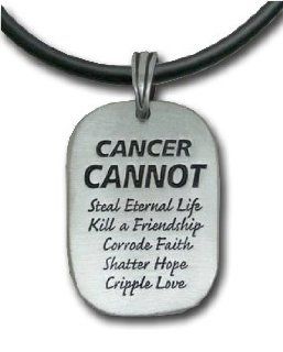 What Cancer Cannot Do Necklace Pendant Jewelry. Cancer Awareness, Cancer Survivor. Cancer Can't Do Enamel Quote Mens Cancer Survivor Jewelry