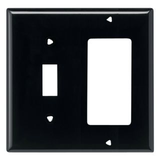 Cooper Wiring Devices 2 Gang Black Combination Nylon Wall Plate