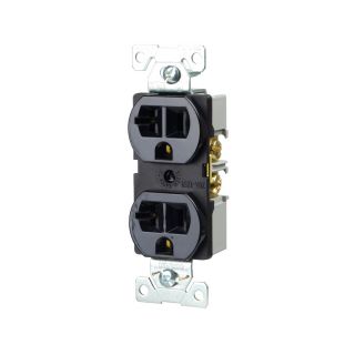 Cooper Wiring Devices 20 Amp Black Duplex Electrical Outlet