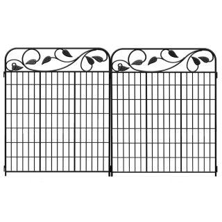 No Dig Black/Powder Coated Steel Fence Panel (Common 44 in x 36 in; Actual 44.7 in x 36.8 in)