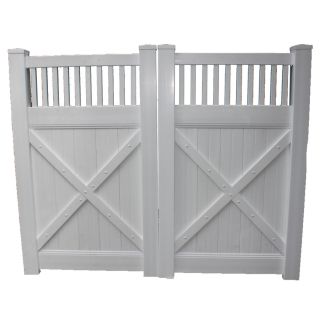 Boundary 6 ft x 10 ft White Privacy Drive Vinyl Fence Gate