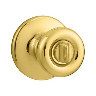 Kwikset Tylo Polished Brass Round Turn Lock Residential Privacy Door Knob