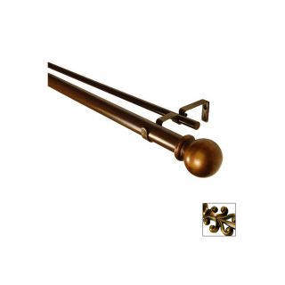 BCL Drapery 82 in to 120 in Antique Gold Metal Double Curtain Rod