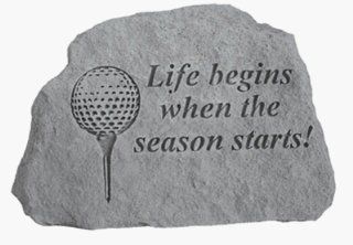 Life Begins When The Season Starts Garden Accent Stone   Golf  Outdoor Decorative Stones  Patio, Lawn & Garden