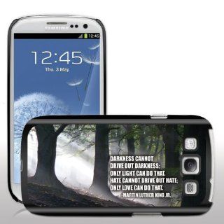 Samsung Galaxy S3 Case   Martin Luther King Jr. Quote   "Darkness cannot"   BLACK Protective Hard Case Cell Phones & Accessories