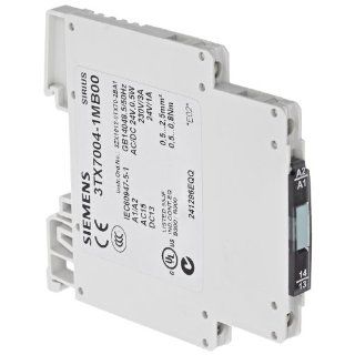 Siemens 3TX7004 1MB00 Interface Relay, Cannot Be Plugged In, Narrow Design, Screw Terminal, Output Interface With Relay Output, 1 NO Contact, 6.2mm Width, 24VAC/DC Control Supply Voltage Din Mount Relays