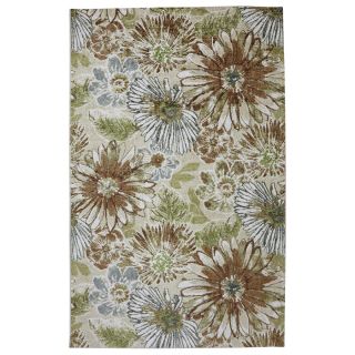 Mohawk Home Sunburst Floral 8 ft x 10 ft Rectangular Cream Floral Area Rug