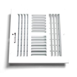 Accord 14 in x 14 in White 4 Way Sidewall/Ceiling Register