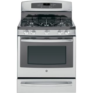 GE Profile 30 in 5 Burner 5.6 cu ft Self Cleaning Convection Single Oven Dual Fuel Range (Stainless Steel)