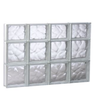 REDI2SET 31.5 in x 21.75 in Wavy Glass Pattern Series Frameless Replacement Glass Block Window