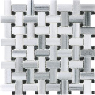 Annex Grigio Natural Stone Mosaic Basketweave Wall Tile (Common 12 in x 12 in; Actual 12 in x 12 in)