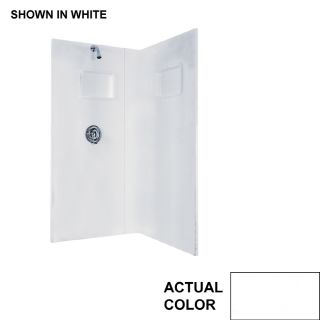 Swanstone 38 in W x 38 in L x 72 in H White Fiberglass/Plastic Composite Shower Wall Surround Corner Wall Panel