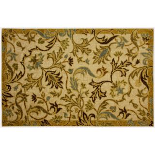 Mohawk Home Naples Floral Beige 30 in x 46 in Rectangular Beige Floral Accent Rug