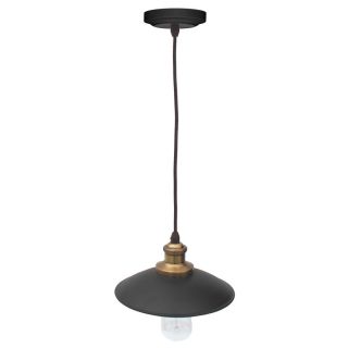 allen + roth Art Glass 9 in W Aged Brass Mini Pendant Light with Textured Shade