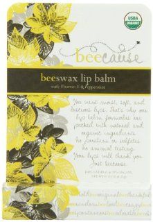 Beecause Beeswax Vitamin E Lip Balm, Peppermint, 0.15 Ounce Health & Personal Care