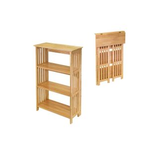 Winsome Wood Mission 26 in x 12 1/2 in 4 Tier Natural Wood Bathroom Shelf