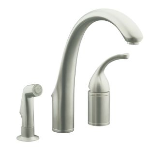 KOHLER Forte Vibrant Stainless High Arc Kitchen Faucet with Side Spray