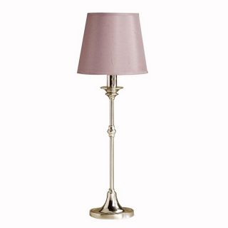 Cascadia Lighting Shiny Silver Indoor Table Lamp with Fabric Shade