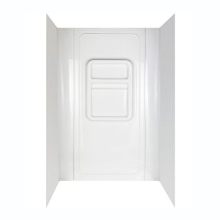 Aqua Glass 60 in W x 36 in L x 72 in H High Gloss White Shower Wall Surround Side and Back Panel
