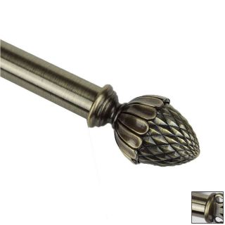 Rod Desyne 120 in to 170 in Antique Brass Metal Single Curtain Rod